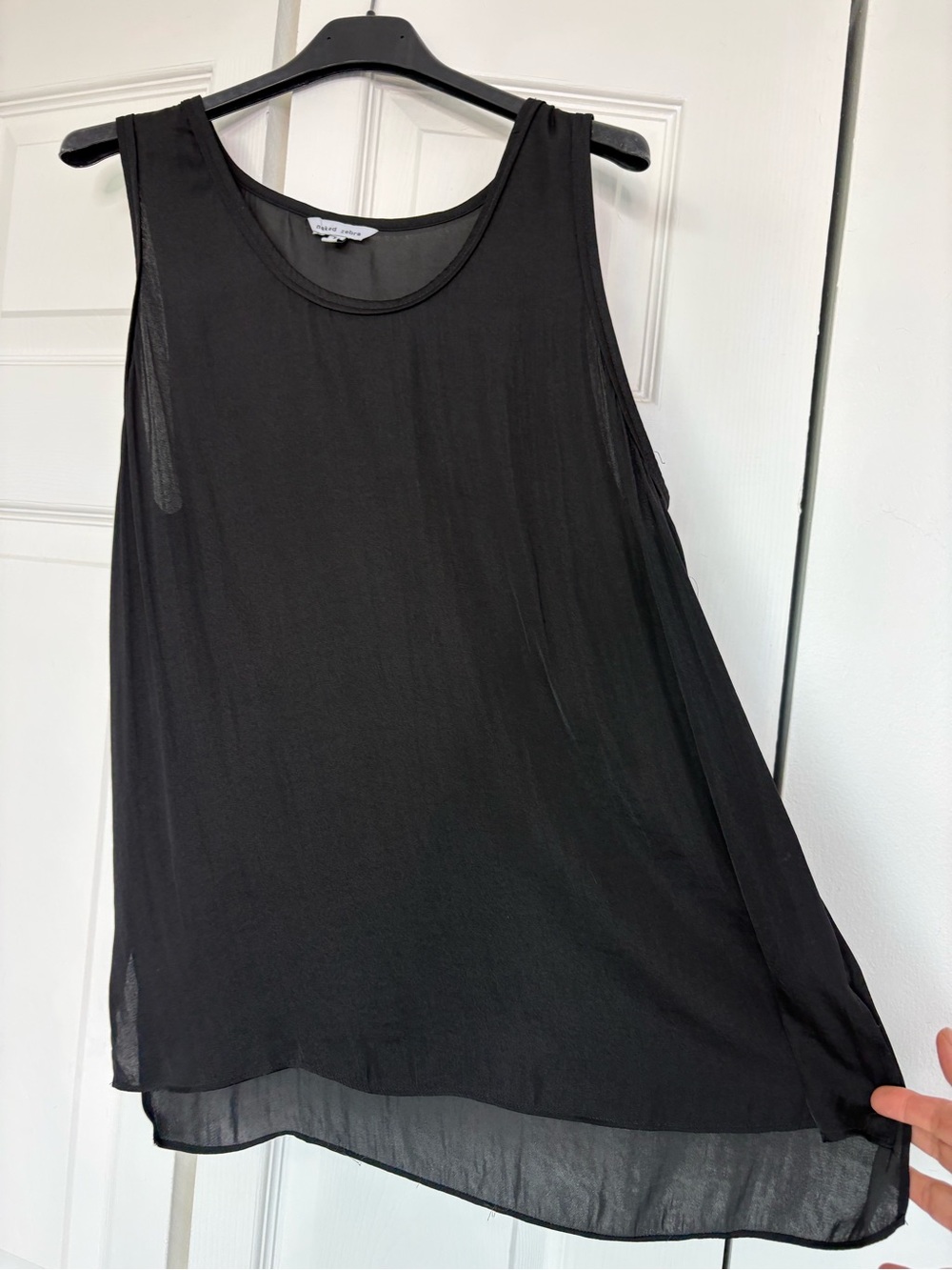 Naked Zebra Black Layered Chiffon Tank Top